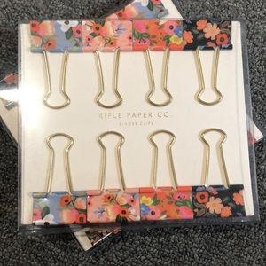 SUPER CUTE FLORAL BINDER CLIPS Rifle Paper Company lot of 2 packs